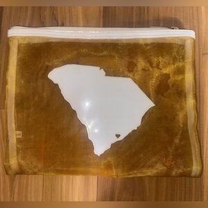 Anthropologie Gold and White Mesh Pouch / Charleston